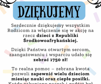 Podziękowanie – Pokój i dobro!