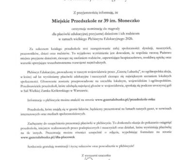 Jesteśmy dumni i dziękujemy za wyróżnienie!